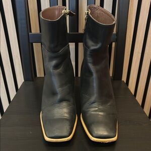 Alohas West Vintage Black Leather Ankle Boots